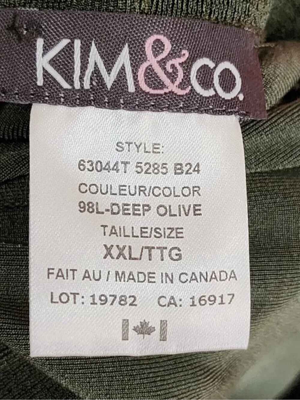 Kim & Co Deep Olive Crinkle Elastic Waist Pull On Wide Leg Pants